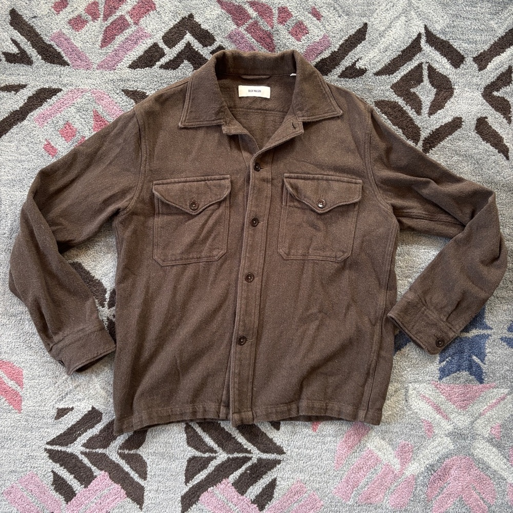 Buck Mason Blanket Flannel Field Shirt Jacket Brown Sz M